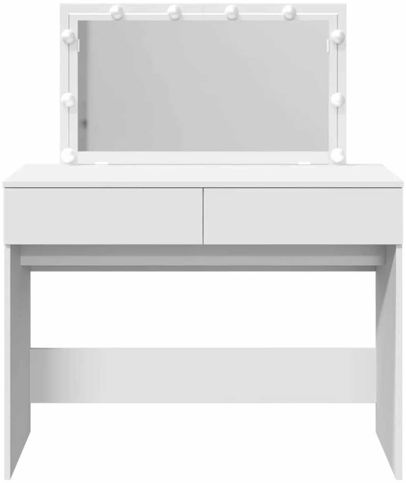Kosmetinis staliukas su LED, baltos spalvos, 100x40x120cm