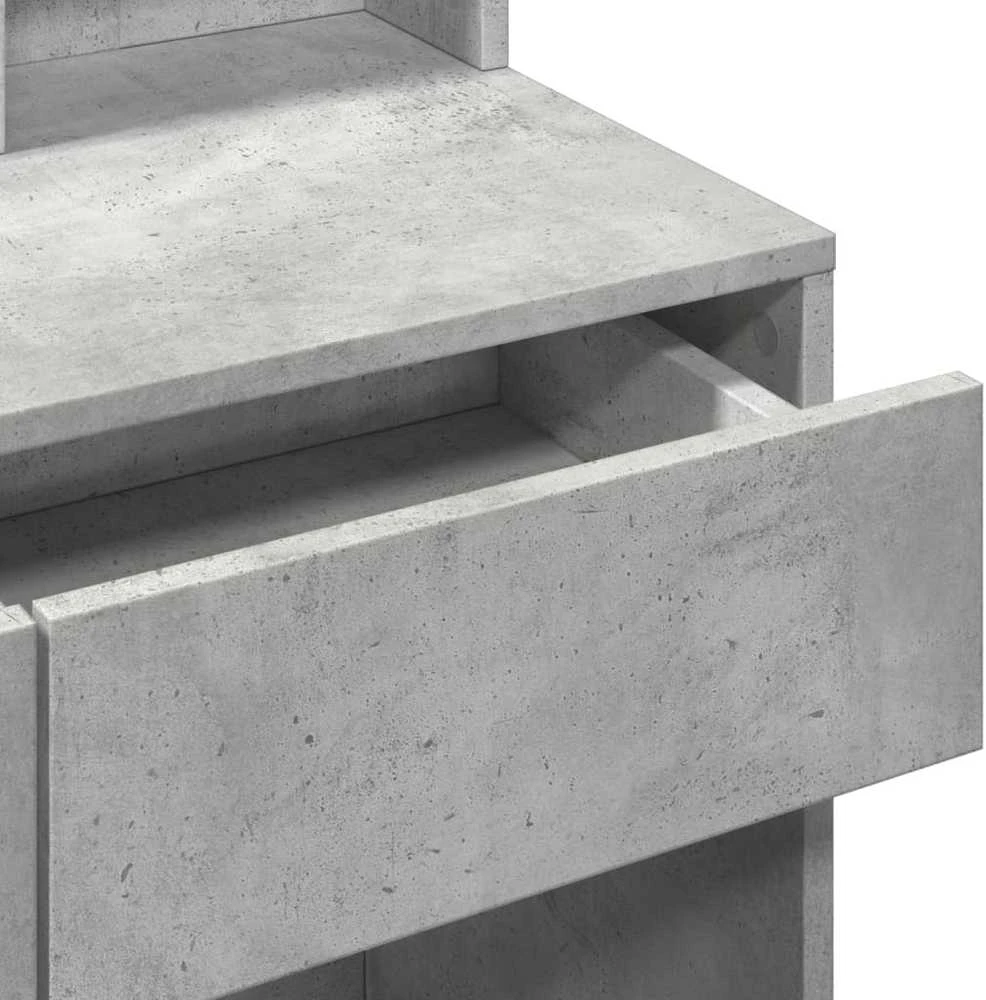 Kosmetinis staliukas su LED, betono pilkas, 80x41x144,5cm