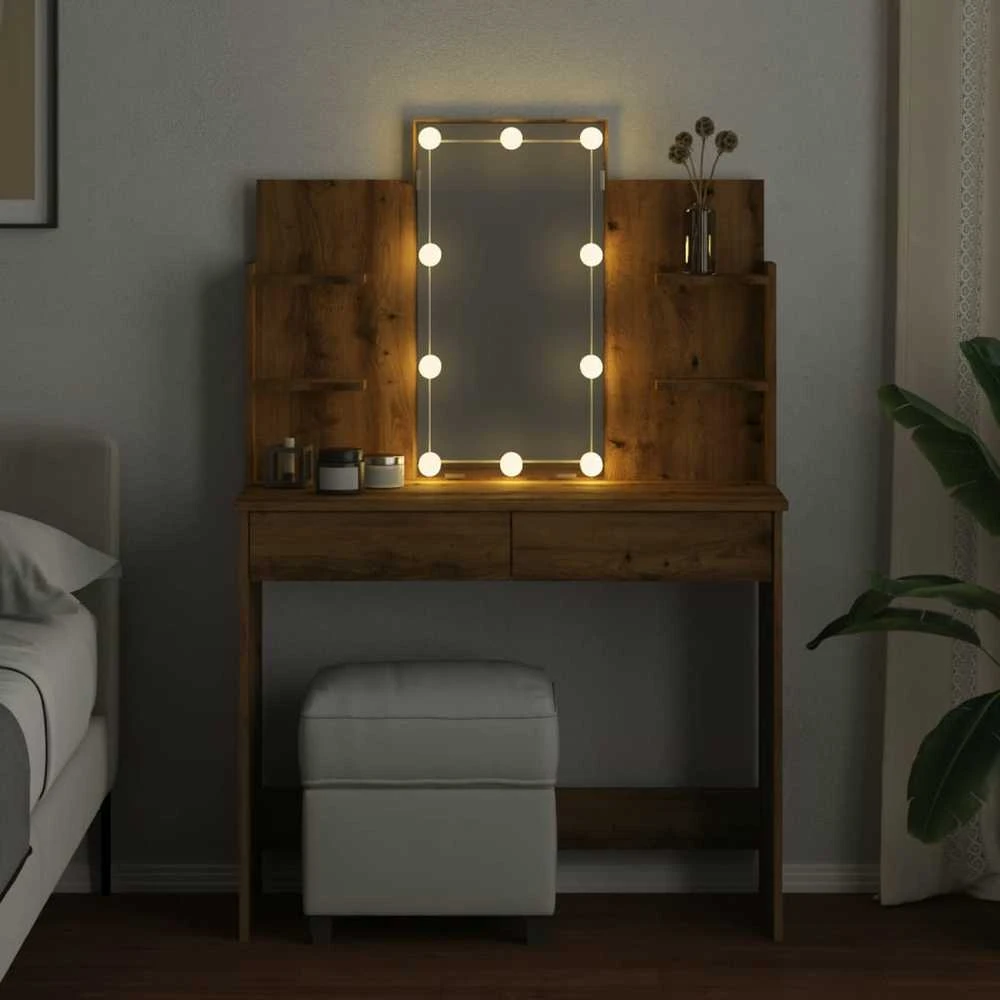 Kosmetinis staliukas su LED lemputėmis, artisano, 96x40x142cm