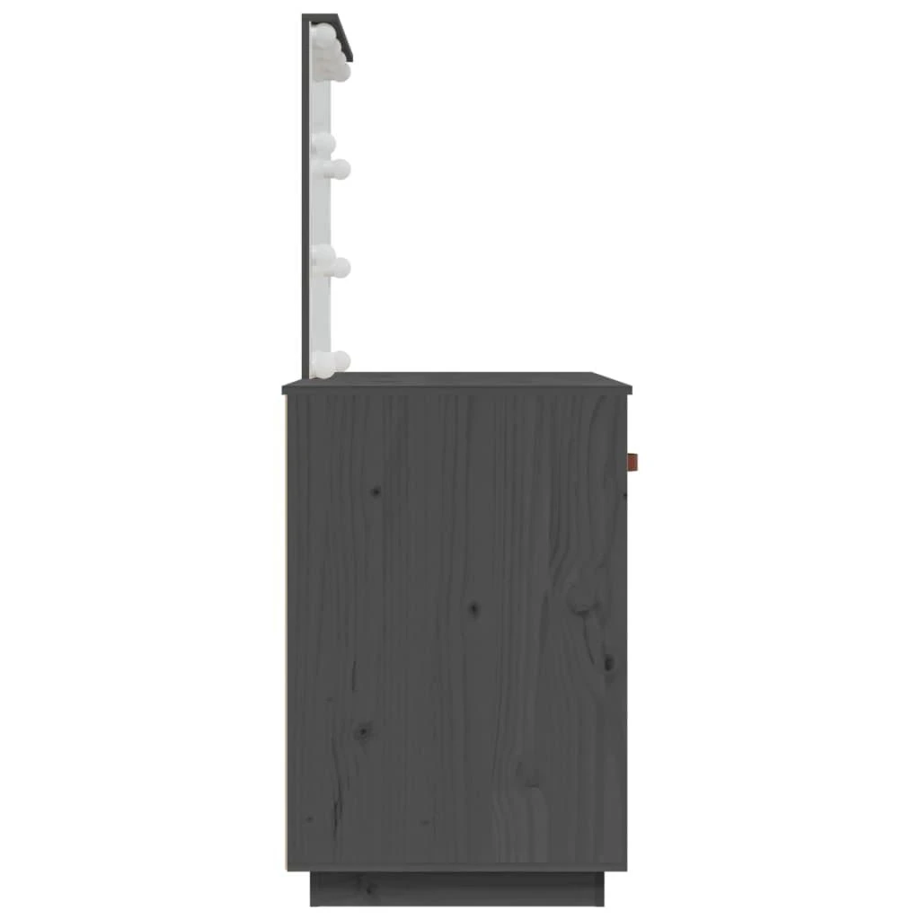 Kosmetinis staliukas su LED, pilkas, 95x50x133,5cm, pušis