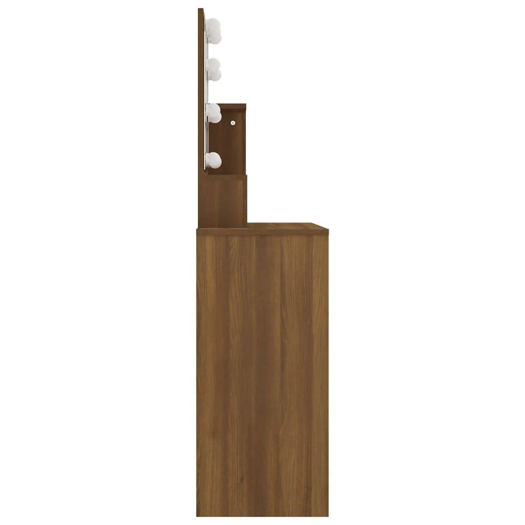 Kosmetinis staliukas su LED, rudas ąžuolo, 86,5x35x136cm