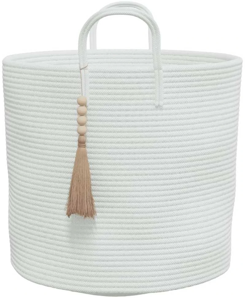 Krepšys daiktams, baltos spalvos, 40x35cm, medvilnė