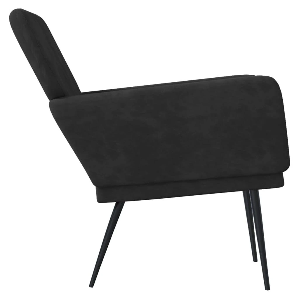 Fotelis Krėslas, juodos spalvos, 62x79x79cm, aksomas