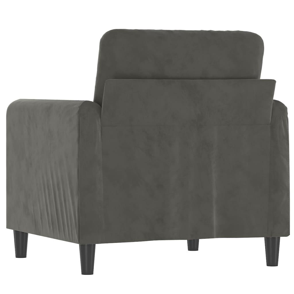 Sofa Krėslas, tamsiai pilkos spalvos, 60cm, aksomas