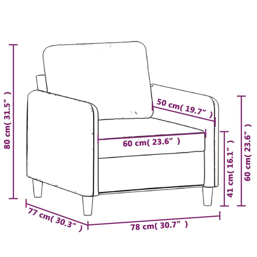 Sofa Krėslas, tamsiai pilkos spalvos, 60cm, aksomas