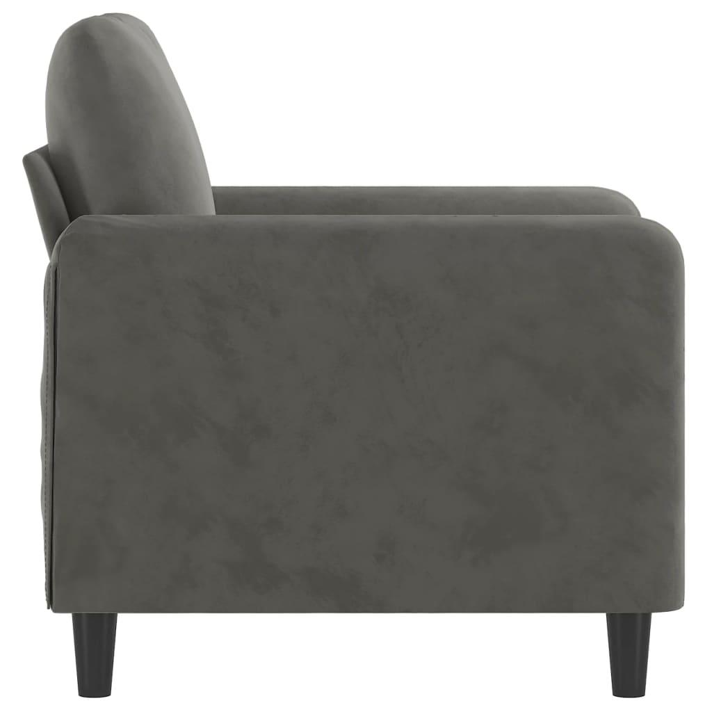 Sofa Krėslas, tamsiai pilkos spalvos, 60cm, aksomas