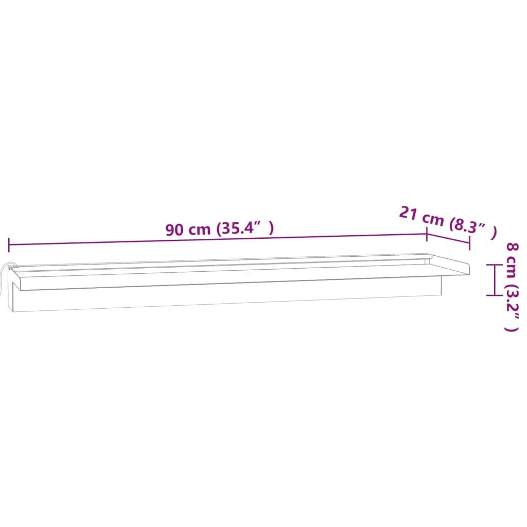 Krioklys su įvairių spalvų LED lemputėmis, 90cm, plienas