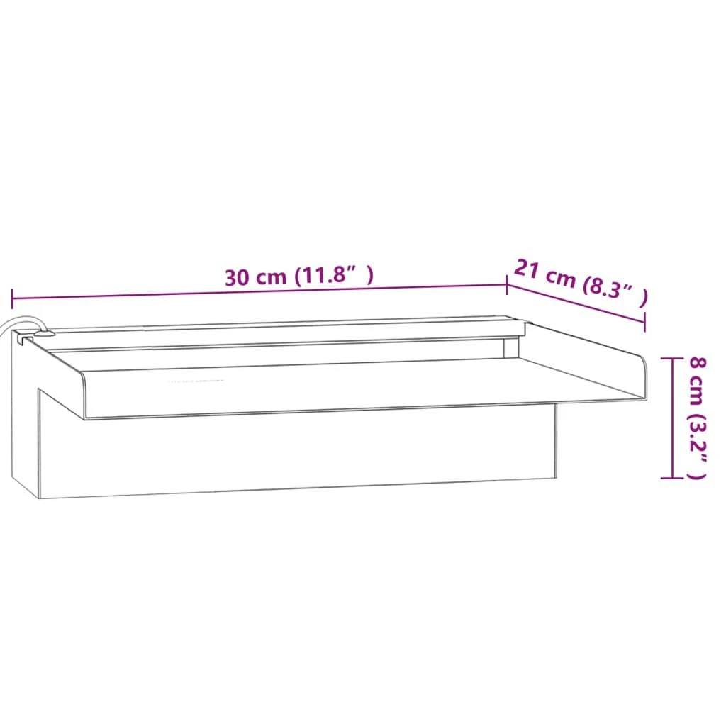 Krioklys su įvairių spalvų LED lemputėmis, 30cm, plienas