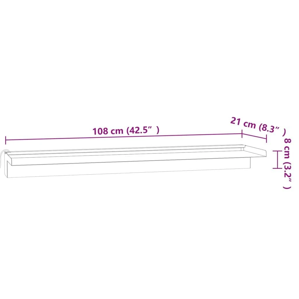 Krioklys su įvairių spalvų LED lemputėmis, 108cm, plienas