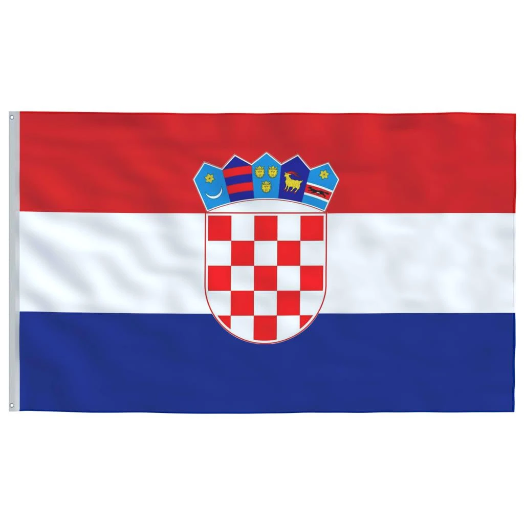 Kroatijos vėliava su stiebu, aliuminis, 5,55m