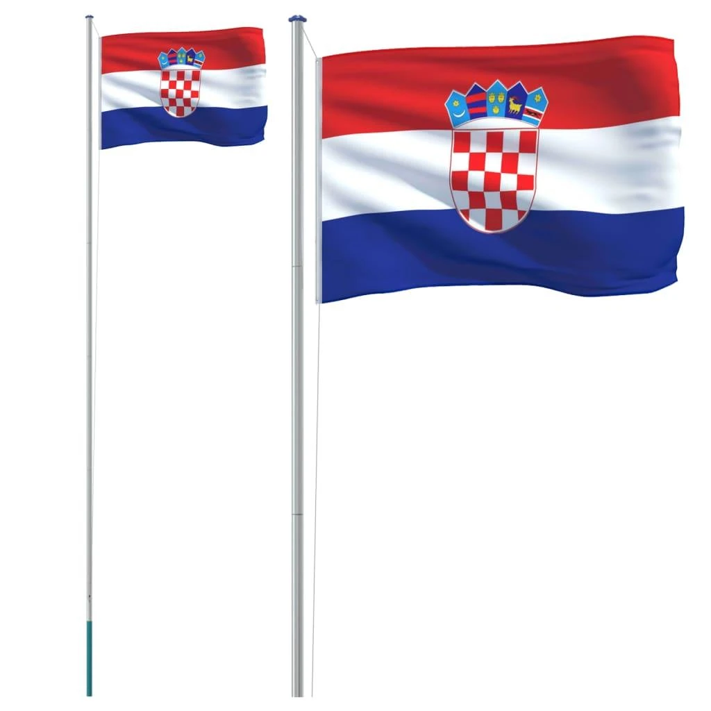Kroatijos vėliava su stiebu, aliuminis, 6,23m
