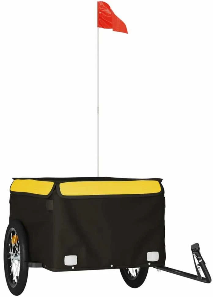 Dviračio priekaba, juodos ir geltonos spalvos, 45kg, geležis