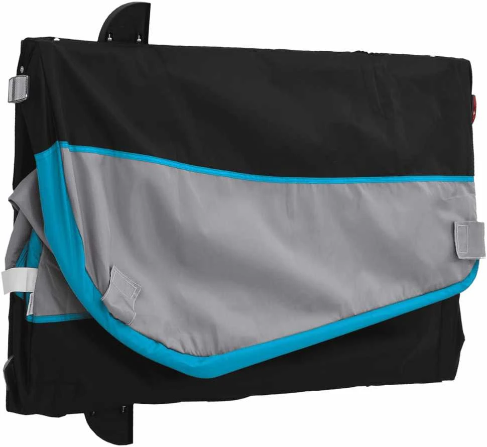 Dviračio priekaba, juodos ir mėlynos spalvos, 45kg, geležis