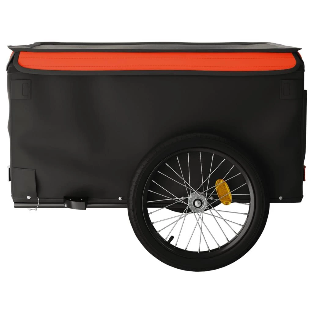 Dviračio priekaba, juodos ir oranžinės spalvos, 45kg, geležis