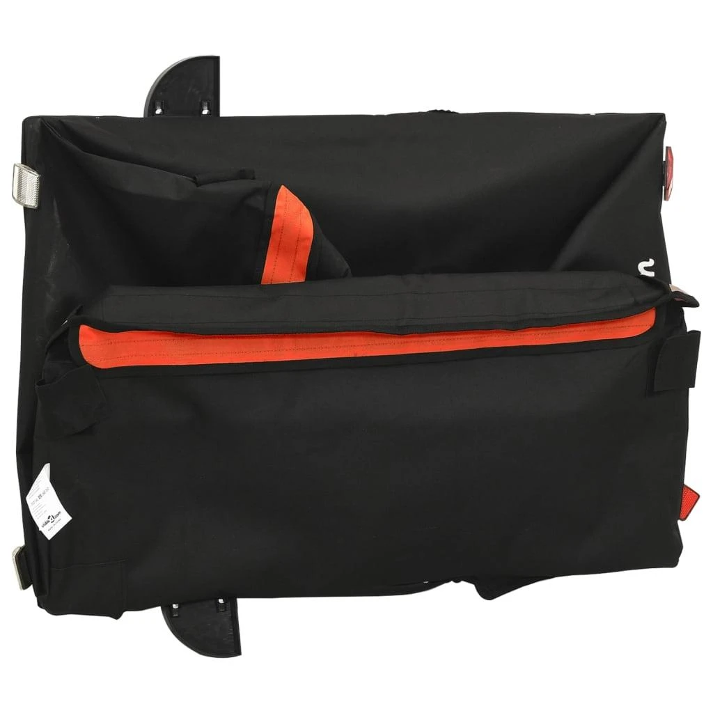 Dviračio priekaba, juodos ir oranžinės spalvos, 45kg, geležis