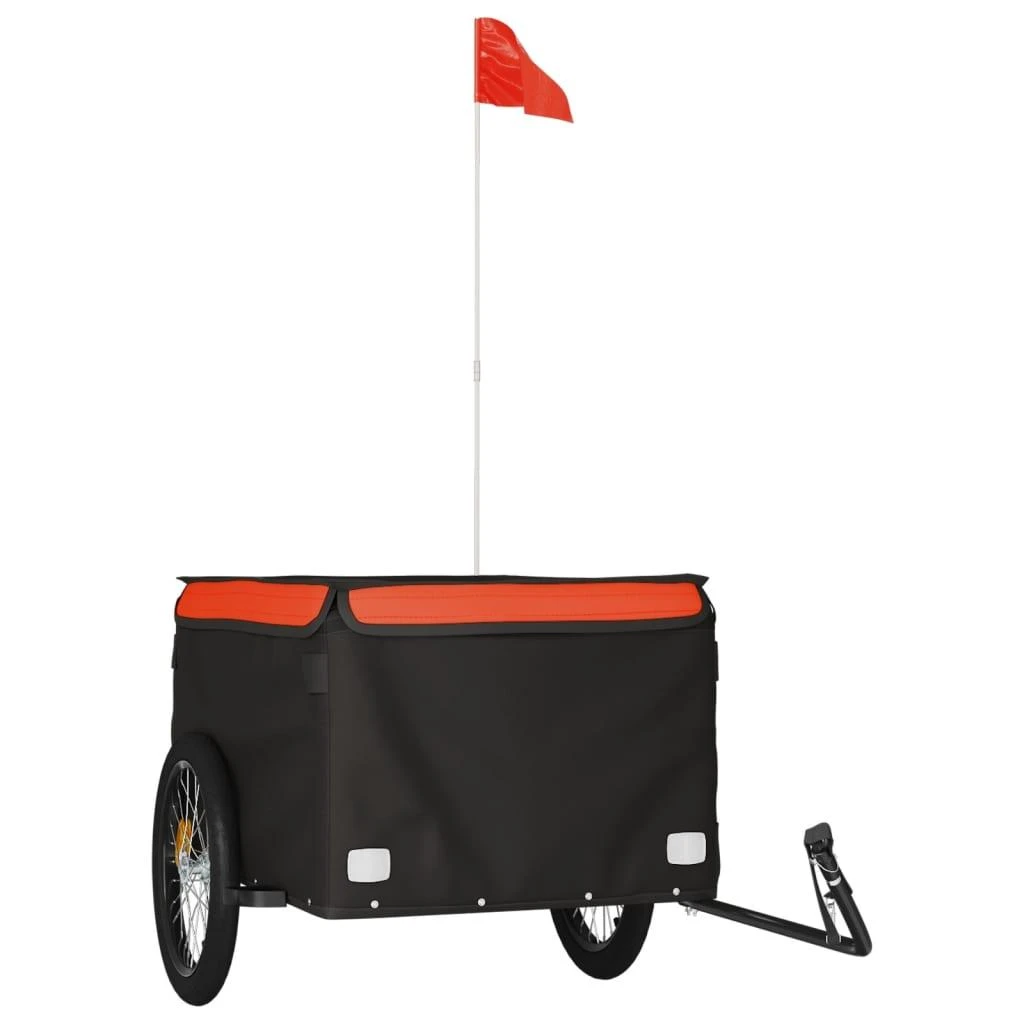 Dviračio priekaba, juodos ir oranžinės spalvos, 45kg, geležis