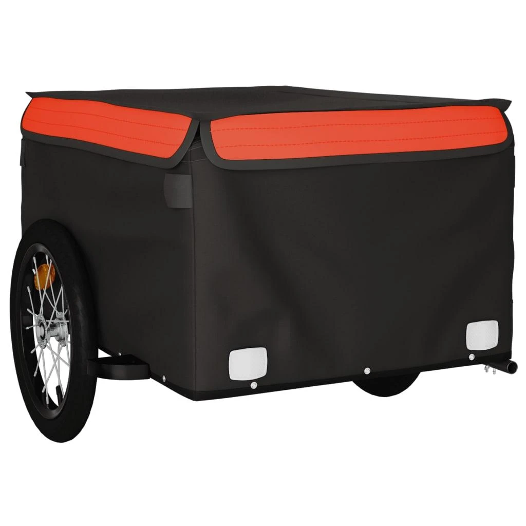 Dviračio priekaba, juodos ir oranžinės spalvos, 45kg, geležis