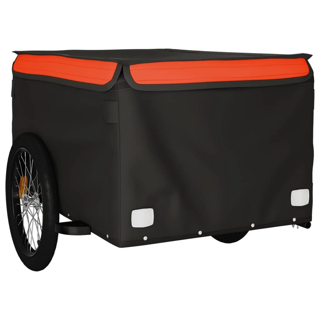 Dviračio priekaba, juodos ir oranžinės spalvos, 45kg, geležis