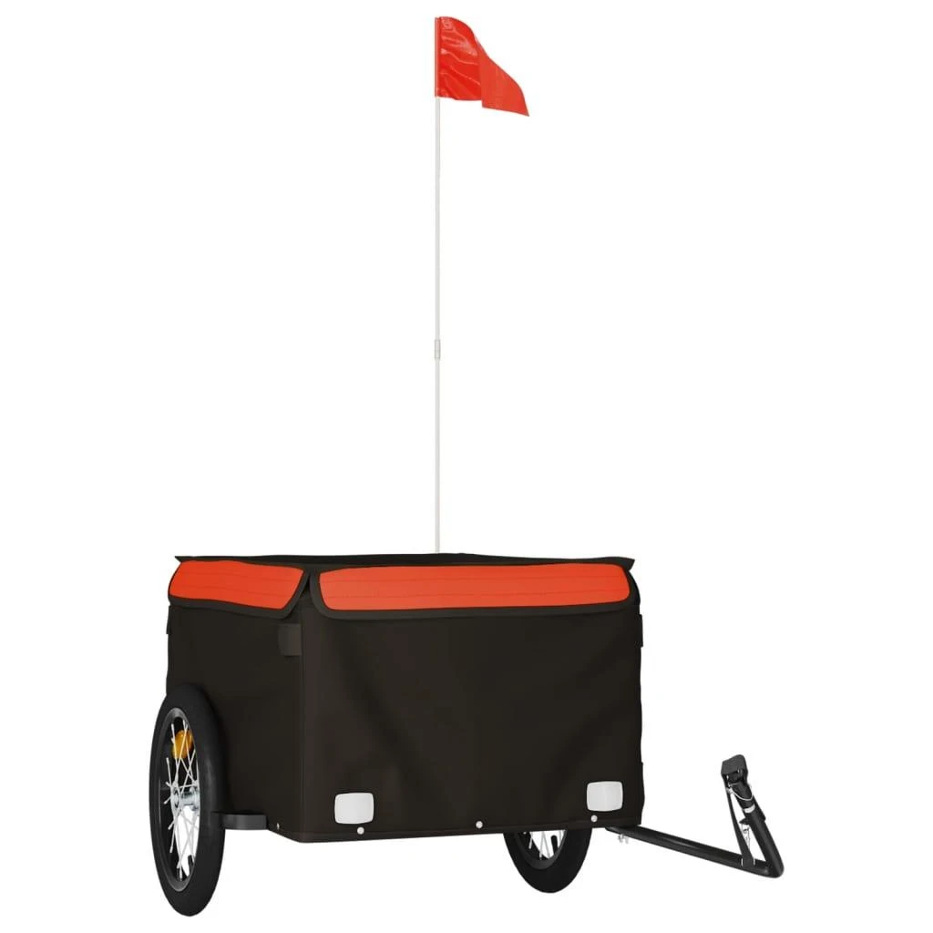 Dviračio priekaba, juodos ir oranžinės spalvos, 45kg, geležis