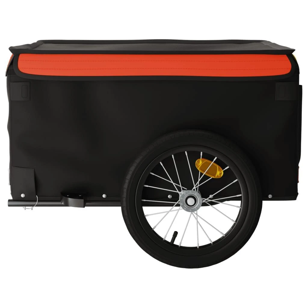 Dviračio priekaba, juodos ir oranžinės spalvos, 45kg, geležis