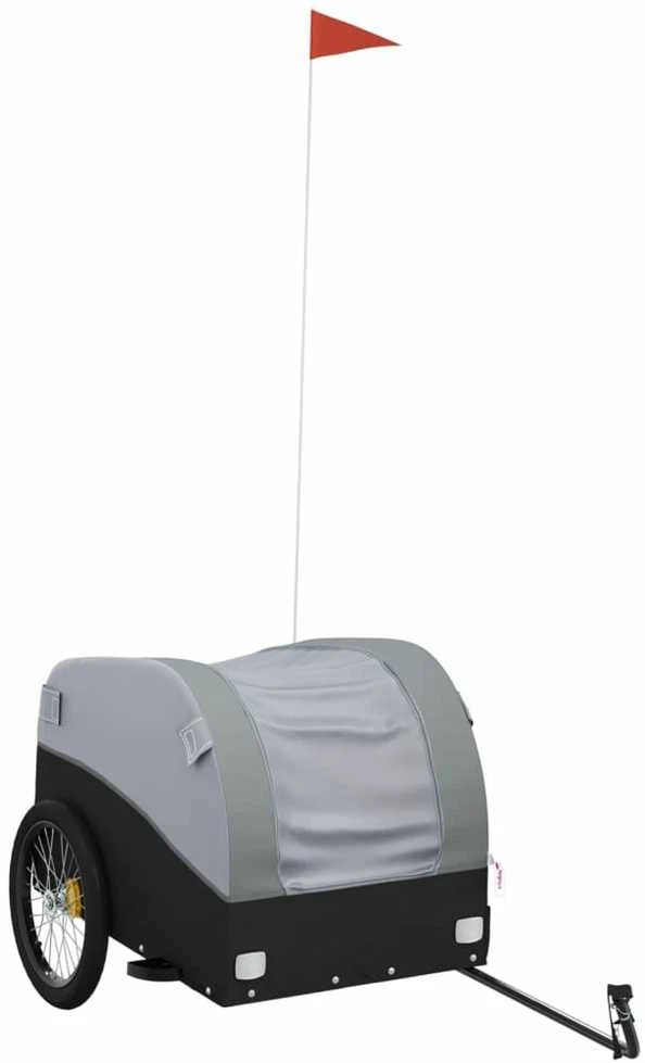 Krovininė dviračio priekaba, juoda ir pilka, 45kg, geležis