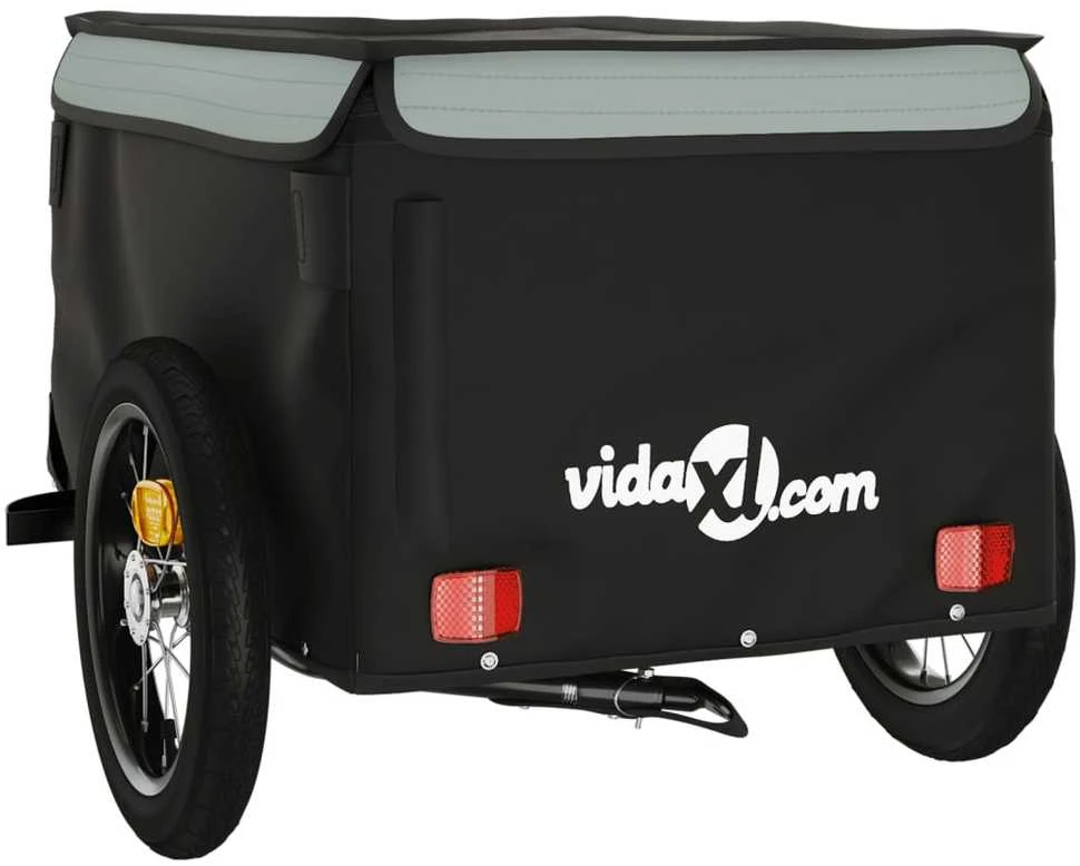 Dviračio priekaba, juodos ir pilkos spalvos, 30kg, geležis