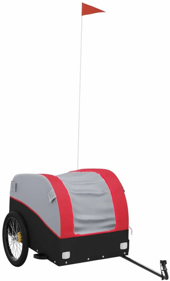 Dviračio priekaba, juodos ir raudonos spalvos, 45kg, geležis