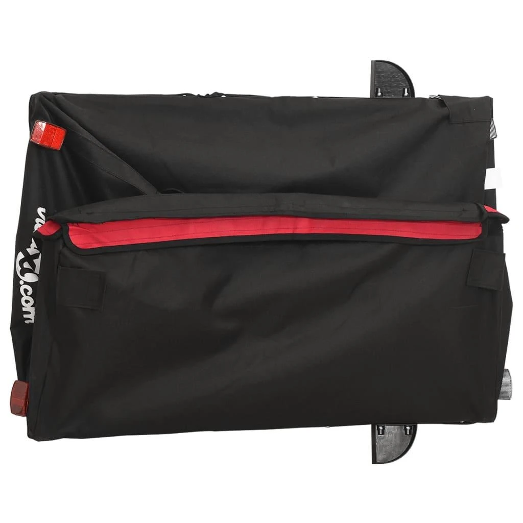 Dviračio priekaba, juodos ir raudonos spalvos, 45kg, geležis