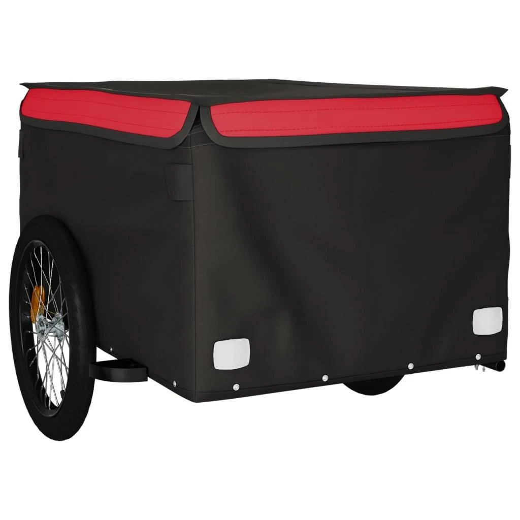 Dviračio priekaba, juodos ir raudonos spalvos, 45kg, geležis