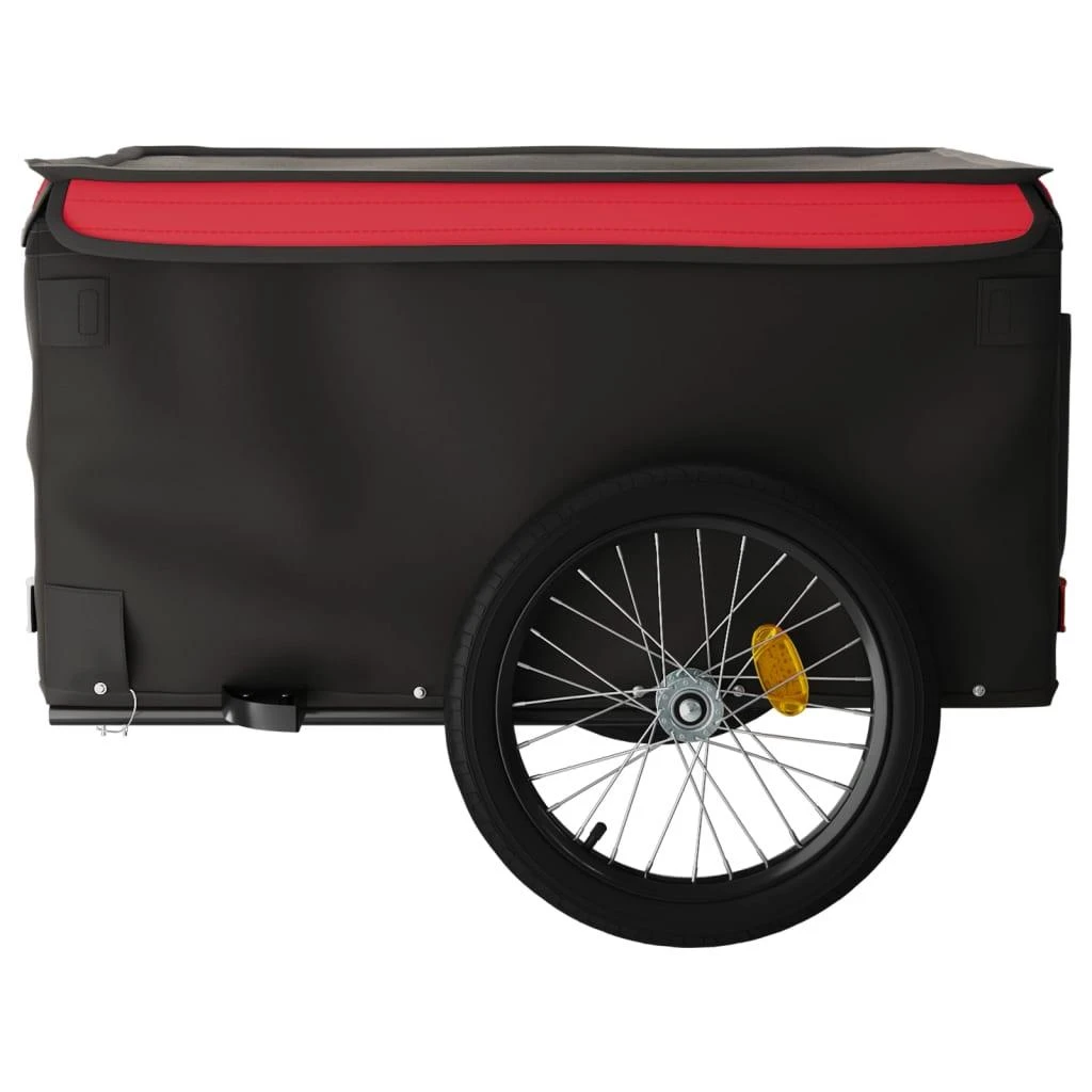 Dviračio priekaba, juodos ir raudonos spalvos, 45kg, geležis