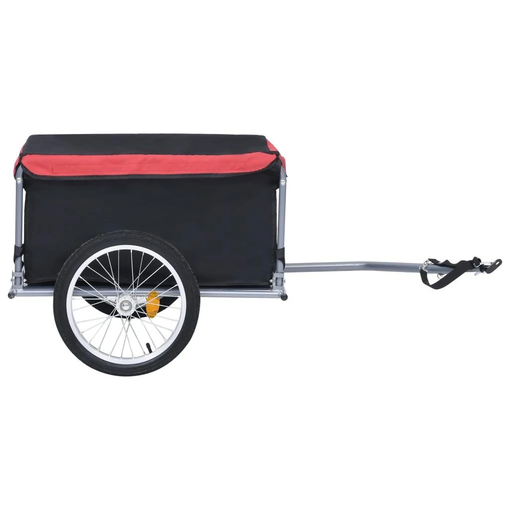 Dviračio priekaba, juodos ir raudonos spalvos, 65kg