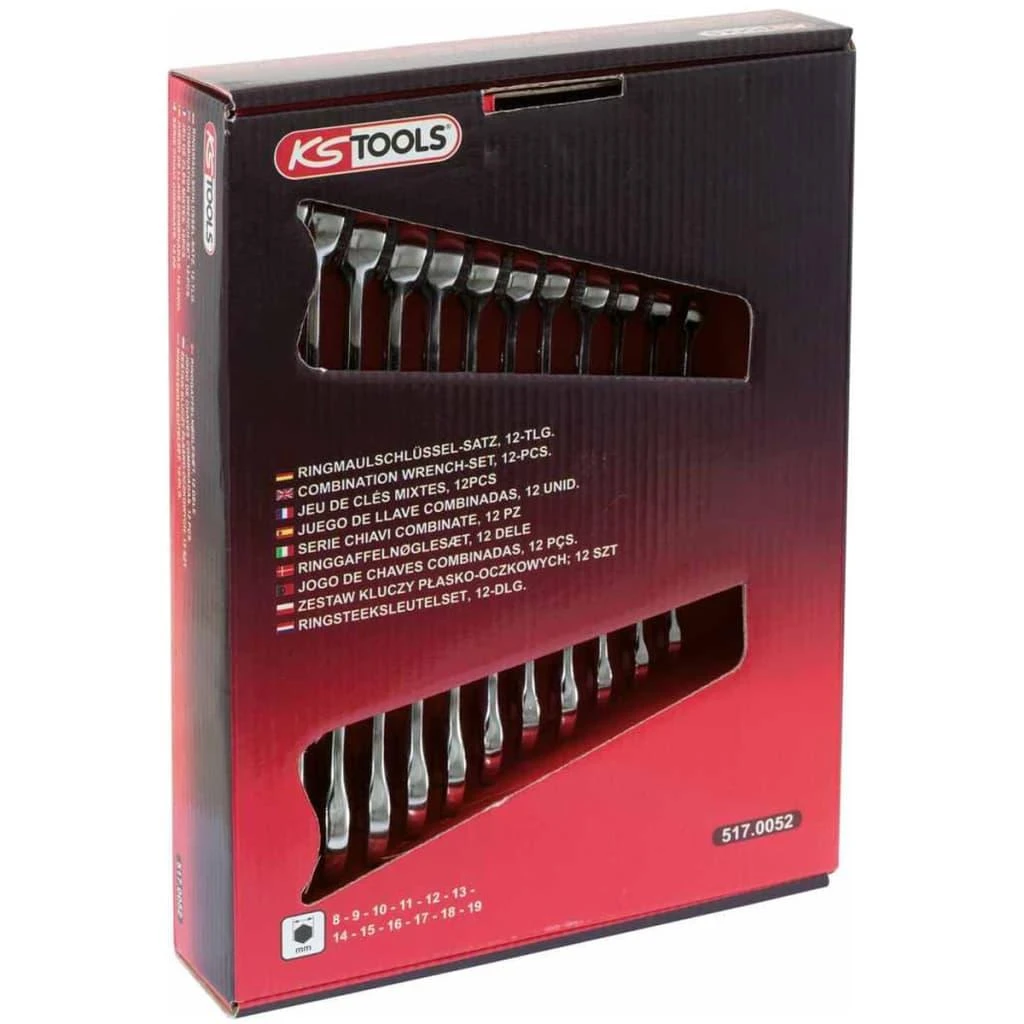Kombinuotų raktų komplektas 8-19mm 12vnt, KS Tools