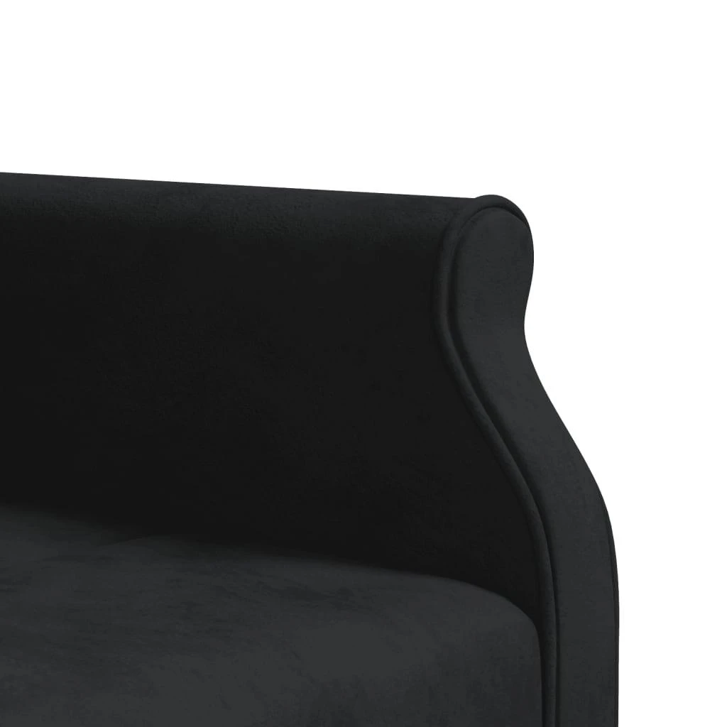 L formos sofa-lova, juodos spalvos, 271x140x70cm, aksomas