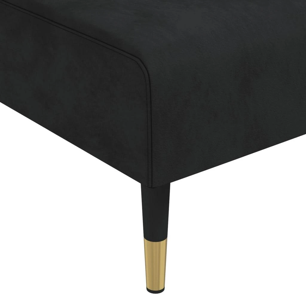 L formos sofa-lova, juodos spalvos, 271x140x70cm, aksomas