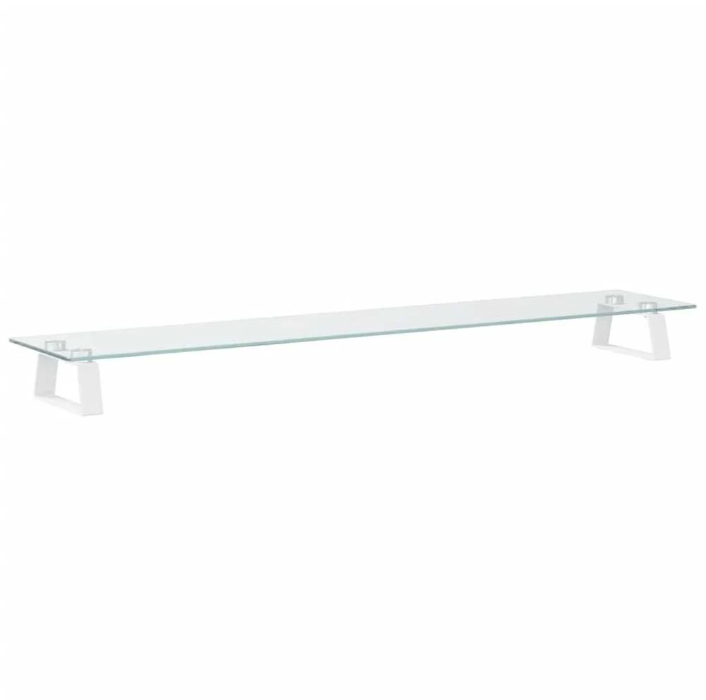 Laikiklis Monitoriaus stovas, baltas, 100x20x8cm, stiklas ir metalas