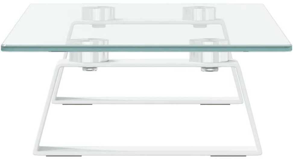 Laikiklis Monitoriaus stovas, baltas, 40x20x8cm, stiklas ir metalas