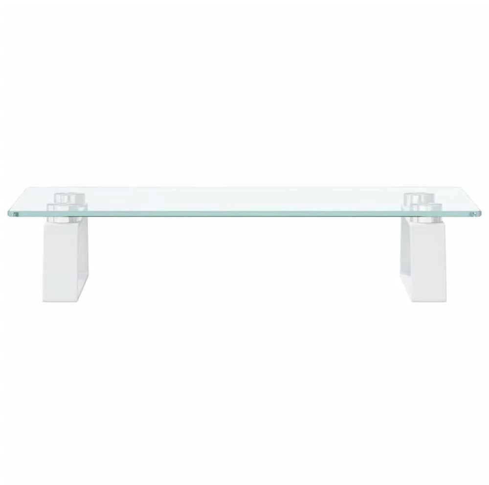 Laikiklis Monitoriaus stovas, baltas, 40x20x8cm, stiklas ir metalas