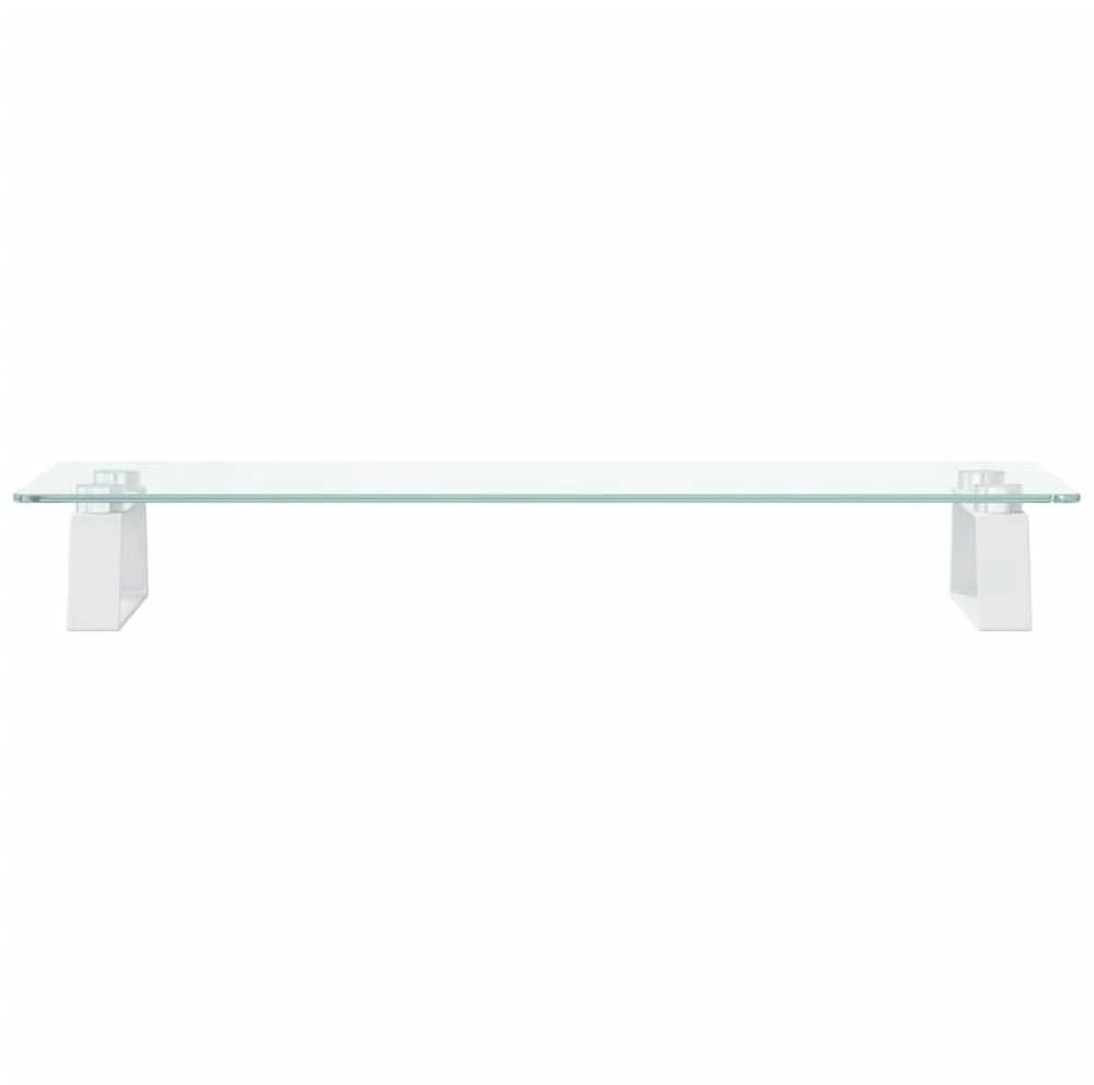 Laikiklis Monitoriaus stovas, baltas, 60x20x8cm, stiklas ir metalas