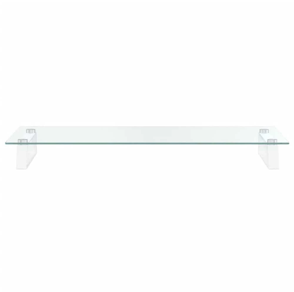 Laikiklis Monitoriaus stovas, baltas, 80x35x8cm, stiklas ir metalas