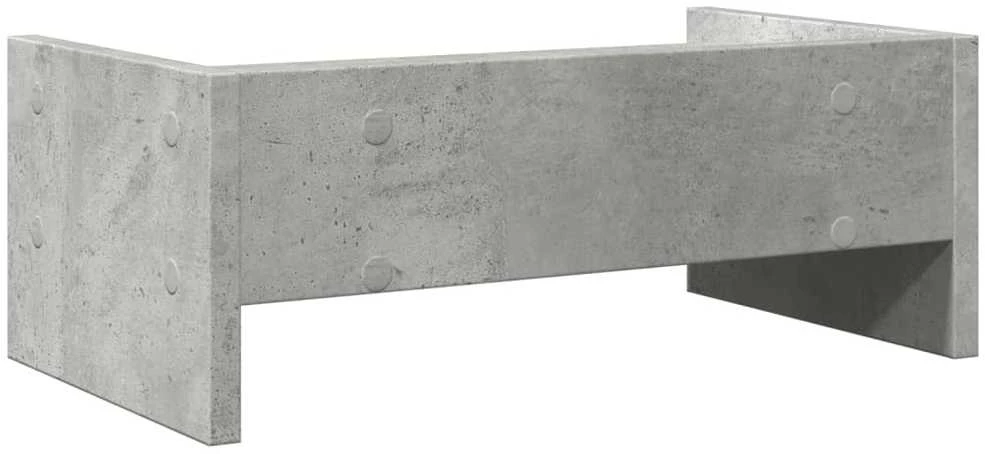 Laikiklis Monitoriaus stovas, betono pilkas, 42x24x16cm, apdirbta mediena