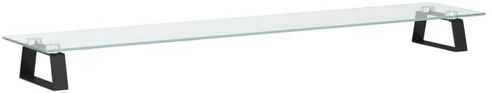 Laikiklis Monitoriaus stovas, juodas, 100x20x8cm, stiklas ir metalas