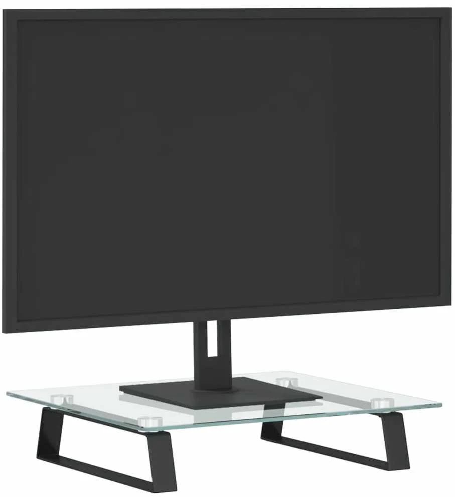 Laikiklis Monitoriaus stovas, juodas, 40x35x8cm, stiklas ir metalas