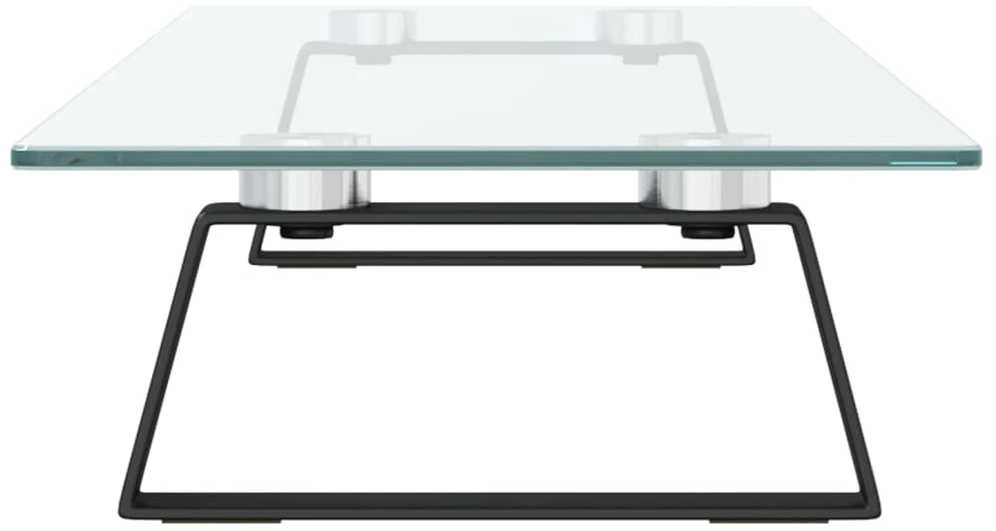 Laikiklis Monitoriaus stovas, juodas, 80x20x8cm, stiklas ir metalas