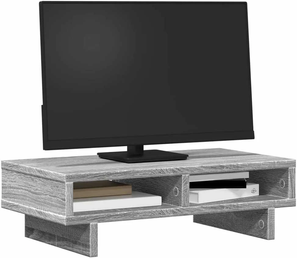 Laikiklis Monitoriaus stovas, pilkas ąžuolo, 50x27x15cm, apdirbta mediena