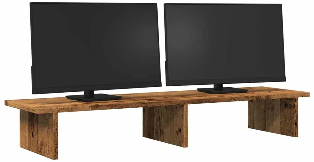 Laikiklis Monitoriaus stovas, sendintos medienos, 100x27x15cm, mediena