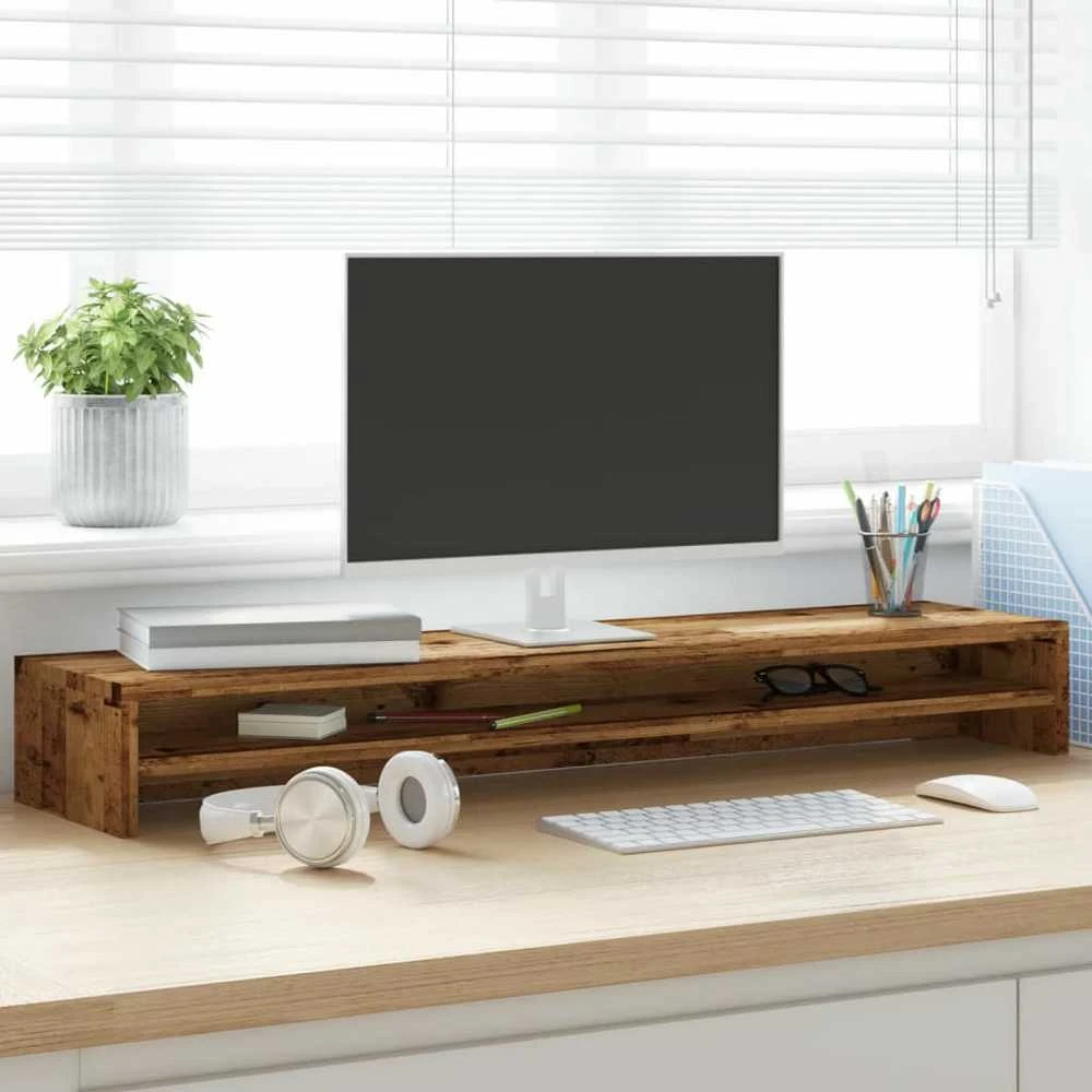 Laikiklis Monitoriaus stovas, sendintos medienos, 100x24x13 cm, MDP