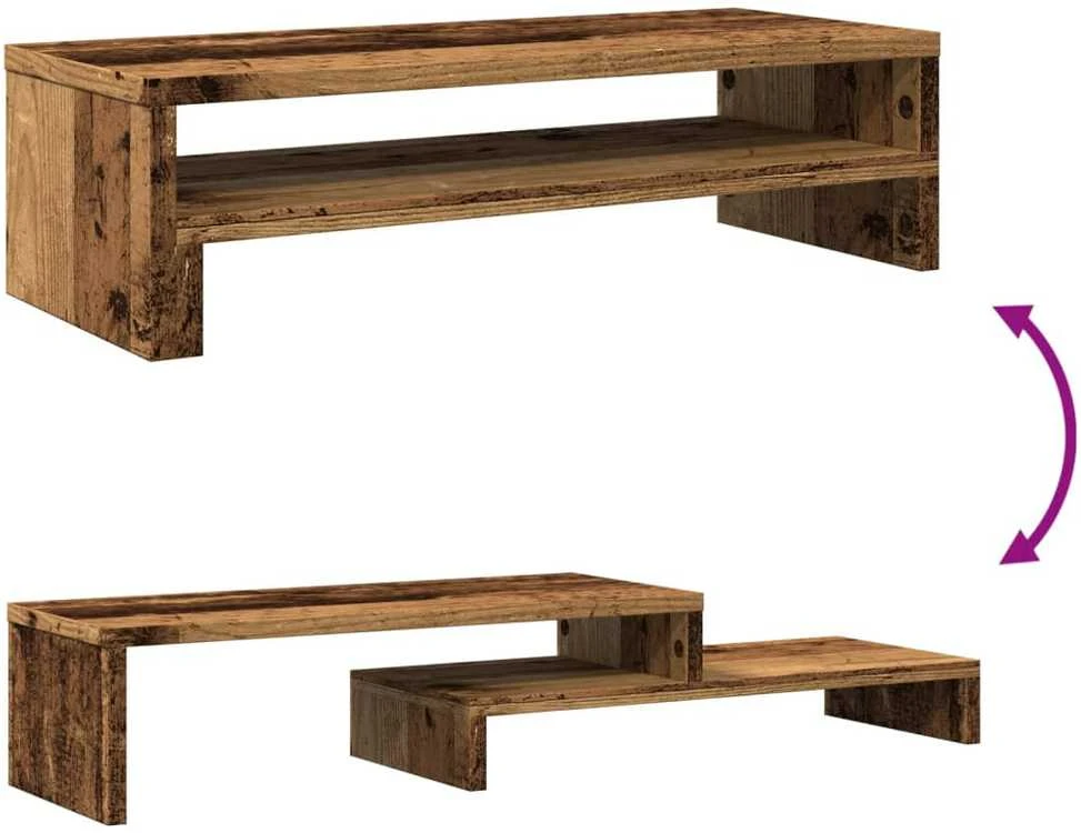 Laikiklis Monitoriaus stovas, sendintos medienos, 54x22x15cm, mediena