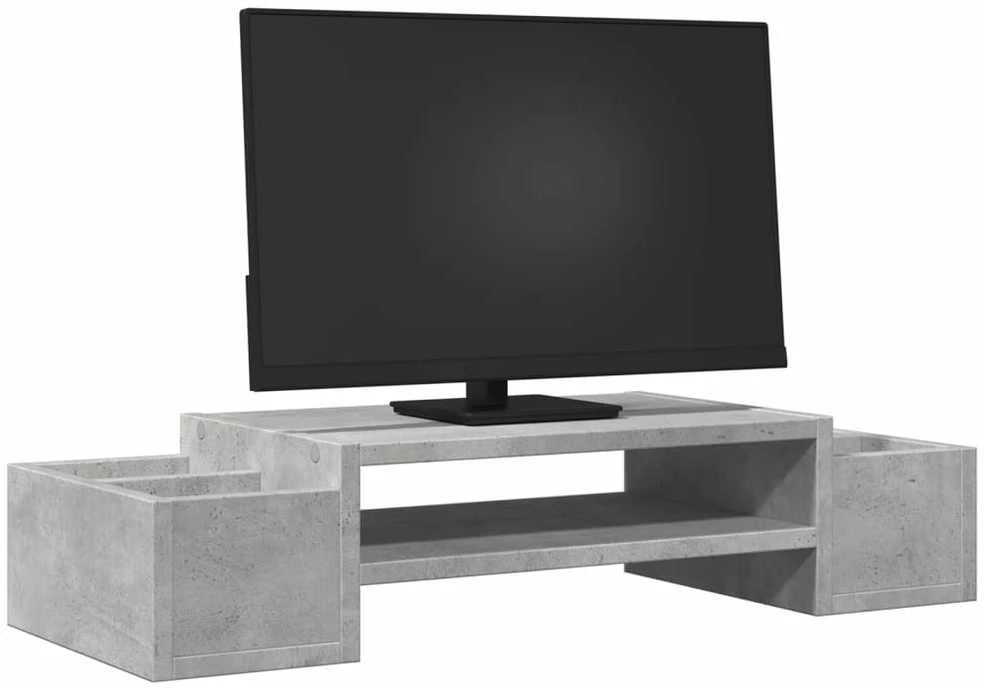 Laikiklis Monitoriaus stovas su lentyna, betono, 70x27x15cm, mediena