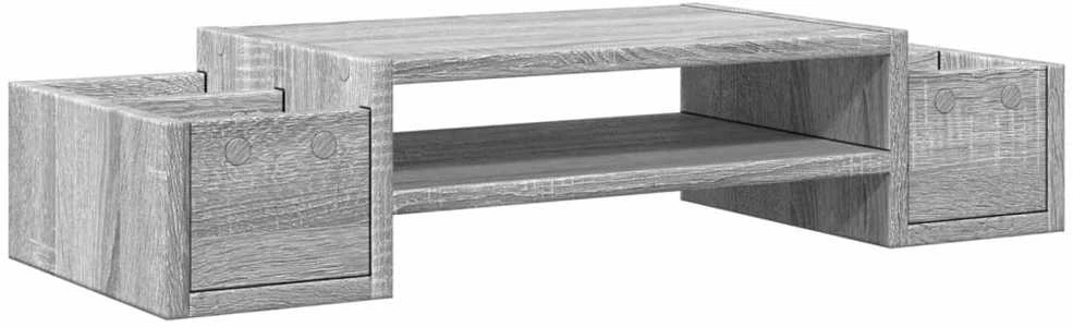 Laikiklis Monitoriaus stovas su lentyna, pilka, 70x27x15cm, mediena