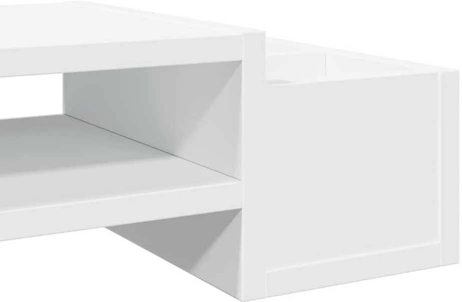 Laikiklis Monitoriaus stovas su lentyna, baltas, 70x27x15cm, mediena